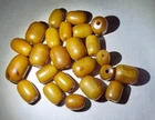Antique 107,0 Grs Marbled  Butterscotch Yellow Αmber Bakelite 24  Beads