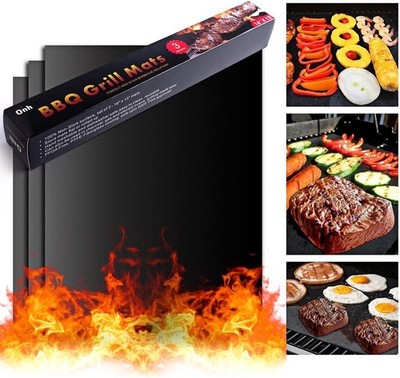 Angel's Peel Lounge BBQ Grill Mats Set of 3   Inch Non-Stick, Reusable Gri