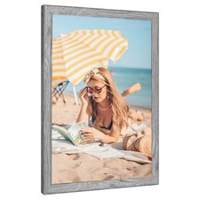 14x24 Wood Frame Gray, Rustic Natural Grey Wooden 24x14in Poster Picture Frame,
