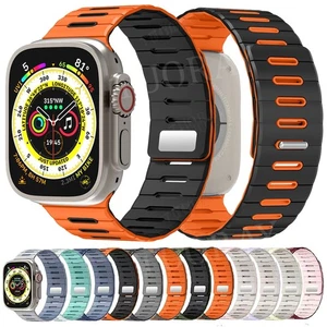 Bracelet en silicone magnétique pour Apple Watch Series 11 10 9 8 7 6 5 SE Ultra 3 2