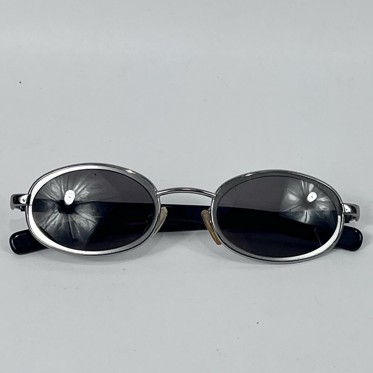 Genuine Gucci Men's Sunglasses GG 1614/S Black Silver Metal Y2K