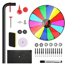 24 inch Spinning Prize Wheel 14 Slots Tabletop Spinner Game With Base Standing