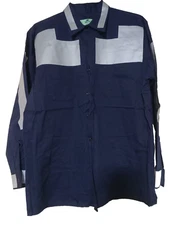 Red Kap Men's Work Shirt Blue Long Sleeve Hi Vis Custom Reflective XL NEW