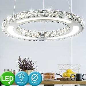 Led Kristall Ring Luster Decken Hange Leuchte Kronleuchter Flur Pendel Lampe Ebay