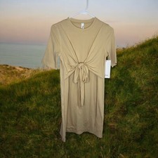Lululemon Cotton Wrap-Front T-Shirt Dress Yellow Size 2 Brand New With Tags!