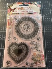 Bo Bunny Sweet Clementine Heart You Are Loved Flowers Clear Stamp Set 13 Pcs