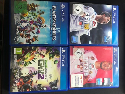 4 Videospiele für die PS4(zusammen oder einzeln) Fifa18,Fifa 20,PvZ GW2,PvG BfN