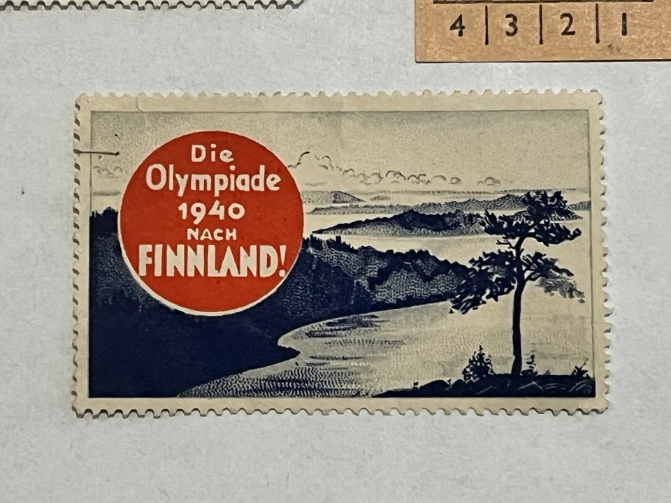 INTERESANTE LOTE DE 3 SELLOS Y TALONES DE BOLETOS DE LOS OLÍMPICOS DE FINLANDIA NAANTALI Foto 3 de 4