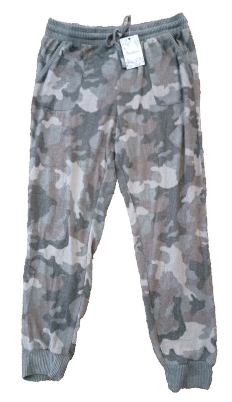 🌼 Women's XL Soft Olive Green Camo Jogger Pants New Nwt Pink Rose Cozy Athletic