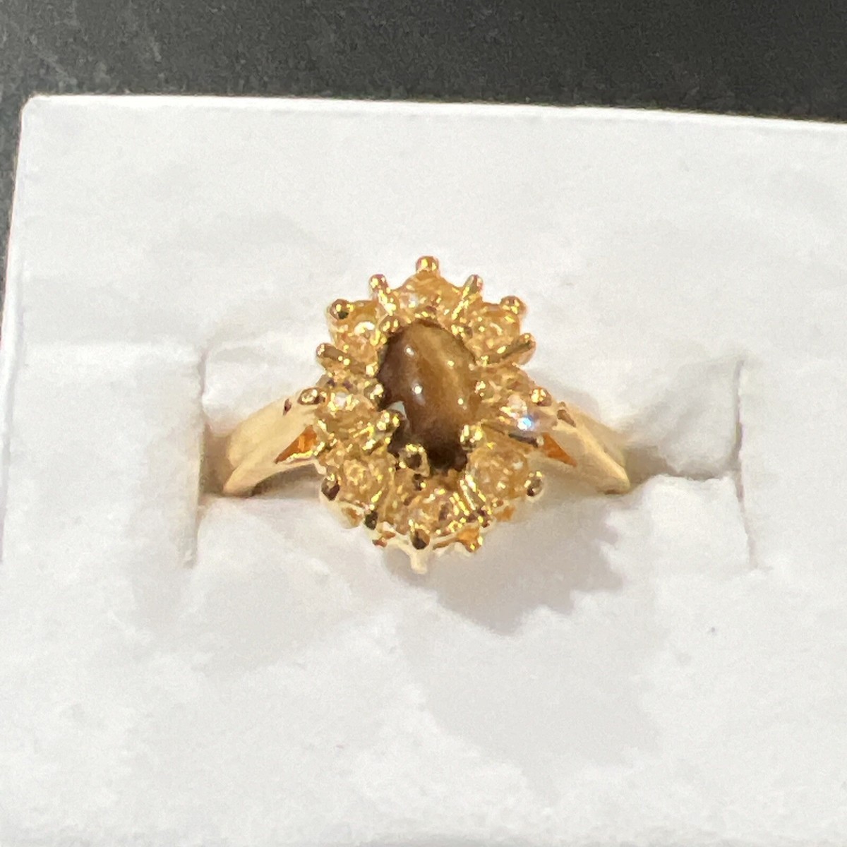 Dolphin Orr Ring Size 5 Tigers Eye 18 Khge Electroplated | eBay