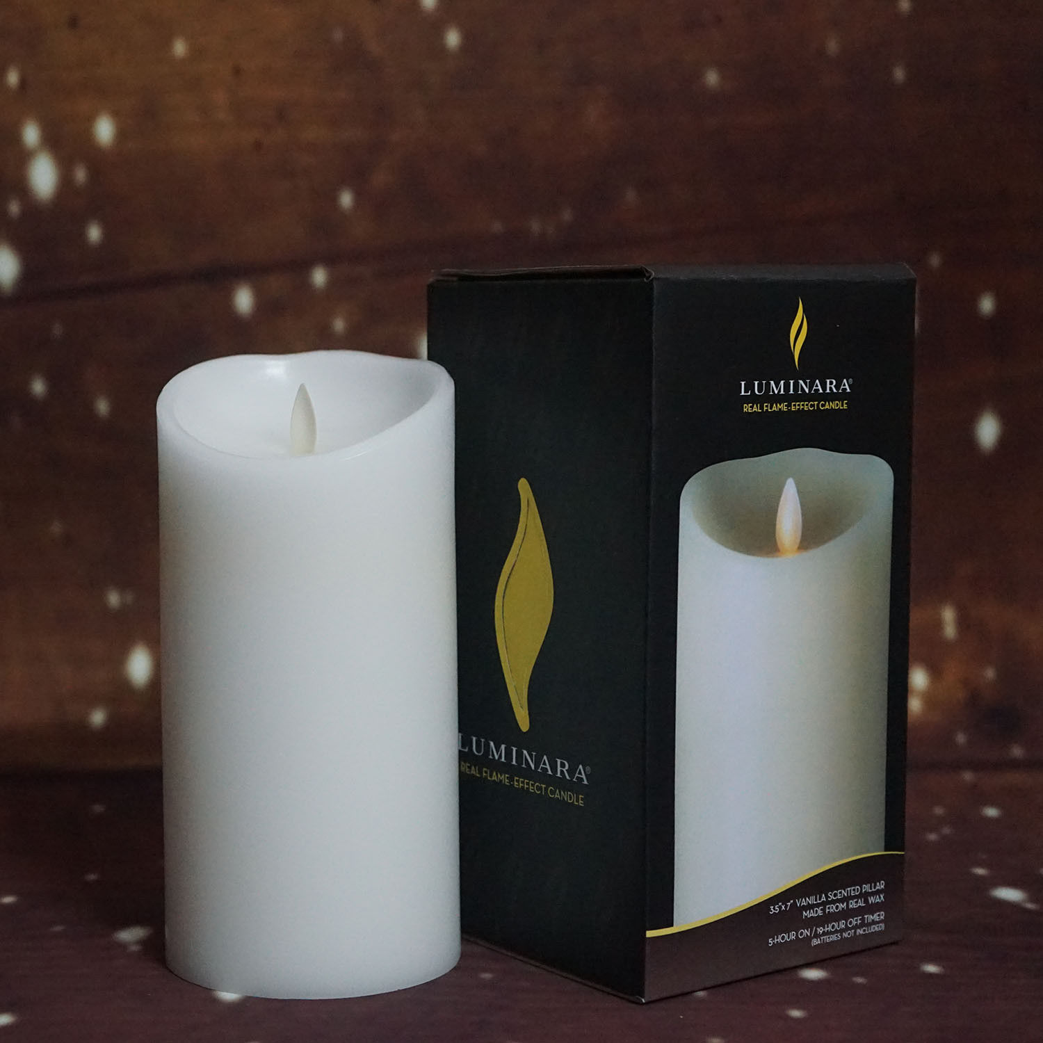 Luminara Flicker Flame Effect Scented Led Candle 7" Real Wax White with