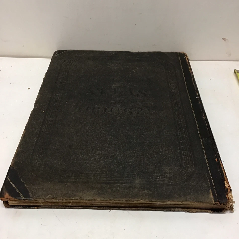 1873 Atlas of State Of Michigan H.F. Walling 80+ Maps RR Michigan, US & Europe - Image 2 of 4
