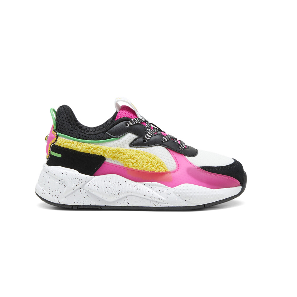 Молодежные кроссовки Puma RsX X Trolls на шнуровке для девочек, черные, розовые, белые, повседневная обувь