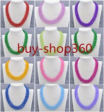 Fashion Women's 8/10/12mm Natural Jade Gemstone Round Beads Necklace Long 36 in