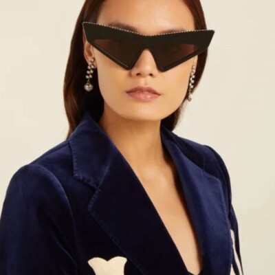 Gucci Hollywood Forever Cat Eye Sunglasses Gucci Hollywood Forever Irregular Rimless Metal Cat-Eye  main image 2