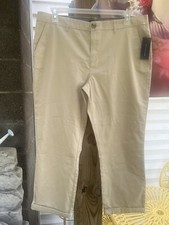 Tommy Hilfiger Pants Womens 16 Capris Chino Khaki Stretch New NWT