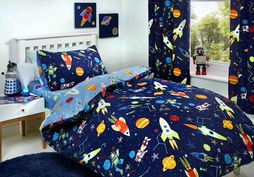 Bedlam Kids Überschall Space Planets Bettbezug Set, Spannbettlaken ODER Vorhänge - Bild 3 von 9