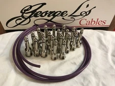 George L's IDEAL Pedalboard .155 Solderless Cable Kit 20 Plugs & 5 Foot - PURPLE