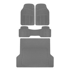 Car Floor Mat Rubber Gray 4 Pc Set Heavy Duty All Weather Max Protection