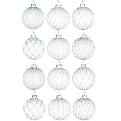 8cm Glaskugeln Christbaumschmuck Kugeln Weihnachten hängend festlich Deko 12 Stück