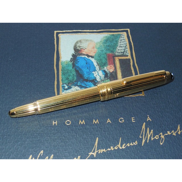 NOS* Montblanc Meisterstuck 1145 Mozart Fountain Pen Solitaire Gold Vermeil 18K eBay