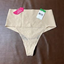 Maidenform Underwear Womens Large Beige Thong Lace Tame Your Tummy