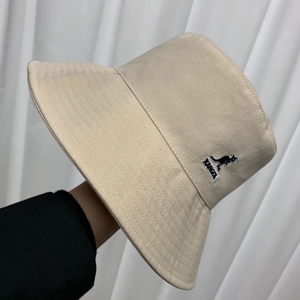 Classic Kangol Bermuda Washed Bucket Hat Men Women Cotton Flat Top Hats Headwear - Image 3 of 4