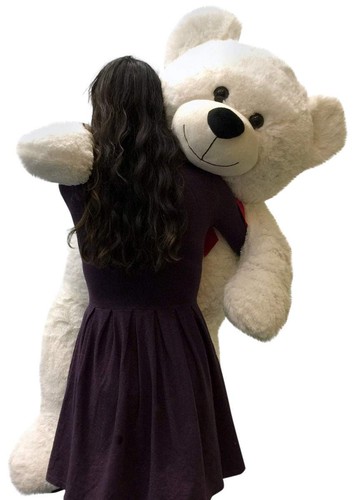 Giant Teddy Bear 52 Inch White Soft, Premium Quality Big Plush, Weighs 12 Pounds - Picture 8 of 8