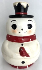 Johanna Parker by Transpac Sweet Snowman Dolomite Christmas Cookie Jar