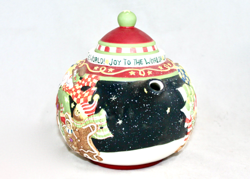 New BROWNLOW Susan Winget Christmas Joy Tea Pot Snowmen Gingerbread Men 2004 - Picture 3 of 6