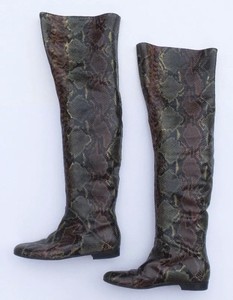 flat snakeskin booties