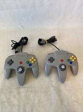  2 Nintendo 64 Controller Gray N64 Original Official OEM Authentic LOOSE STICKS