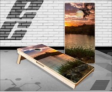 Lake Sunset Cornhole Boards Bean Bag Toss Game