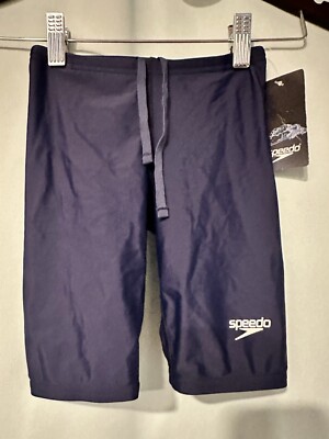 Speedo Powerflex Swim Competition Practice Suit Jammer Navy Blue Youth Size 24