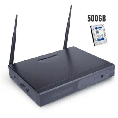 JORTAN DVR NVR 4 CANALI WIRELESS WIFI ONVIF CLOUD VIDEOREGISTRATORE HARD DISK 500GB