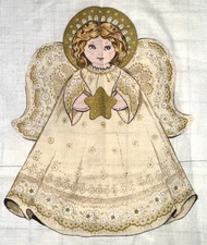 Vintage Cranston VIP Keepsake Craft Christmas Angel Cut & Sew Fabric Panel #32