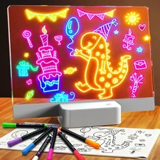 Rechargeable LED Note Board with 6 Colors & 5 Modes, Doodle Glow Drawing Boar...