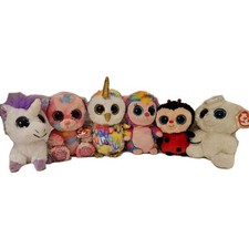 LOT OF 6 TY BEANIE BOOS ASSORTED PLUSH