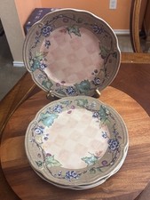 Dinner Plate Claret (Grapes) by Tracy Porter A Set Of 4