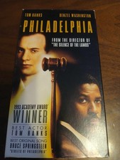 Philadelphia VHS, 1994 Tom Hanks, Denzel Washington  TESTED 