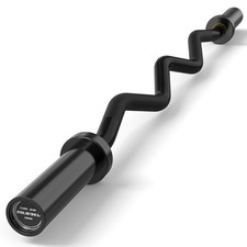 Olympic EZ Curl Barbell Bar, 47" Curl Bar for Weight Lifting, Squats, Hip Thr...