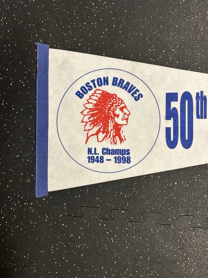 MLB Boston Braves SGA NL Champs 1948-1998 50TH Anniversary Logo Pennant - Image 2 of 3
