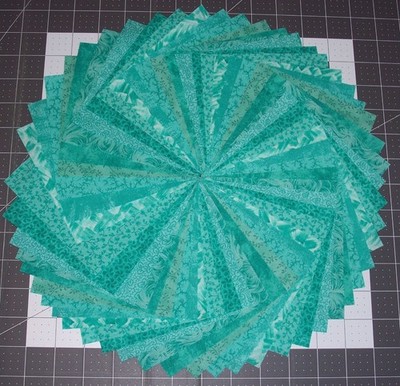 54 Caribbean Green Blue Fabric 5'' Quilting Squares Cotton Charm pack
