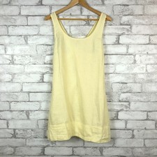 MADEWELL NWT Women's Cross-Back A-Line Yellow Linen Mini Dress sz 4 NR350