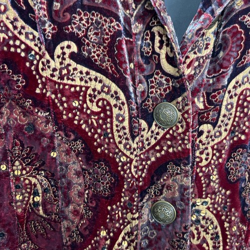 Chico's Blazer Burgunder Paisley Samt 122 - Bild 3 von 4
