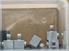 LEGO Parts - Light Bluish Gray Brick 1 x 1 with Open O Clip - No 60475b - QTY 5