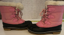 Cat  Jack Girls Pink Faux Fur Lined Lace Up Winter Snow Boots