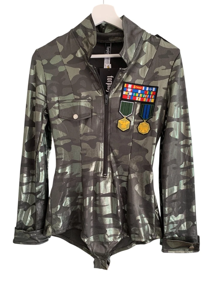 Sexy Disfraz Militar Cadete Ejército Forplay Camuflaje Nuevo con Etiquetas Talla S/M Para Mujer Foto 3 de 4