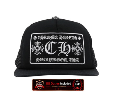 Chrome Hearts CH Hollywood Trucker Hat Black - Authentic