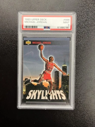 Michael Jordan 1993 Upper Deck SKYLIGHTS Card #466 Graded PSA 9 MINT Bulls SHARP